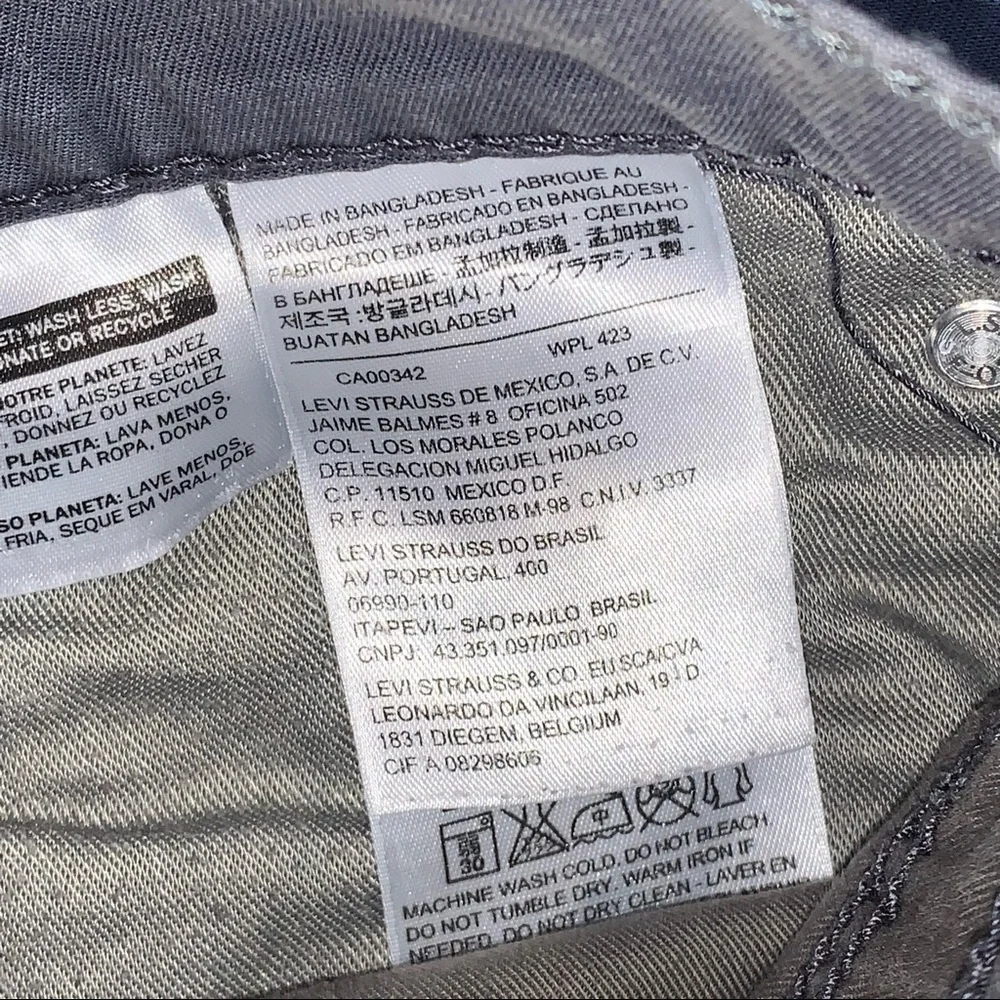 Levi's Men's 508 Faded Gray Taper Leg Lightweight Jeans Size 38 X 32